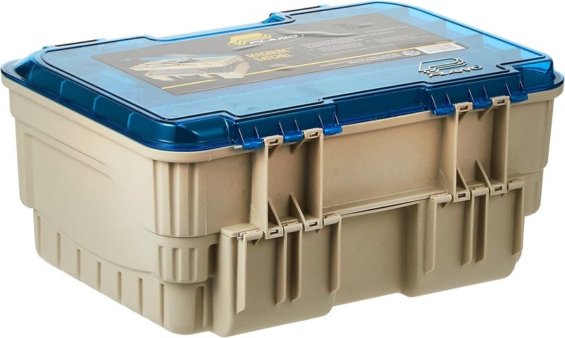 PLANO 1349-00 Two Level Magnum 3449 Tackle Box, Sandstone/Blue, One Size - Image 4